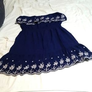 Strapless shirt dress